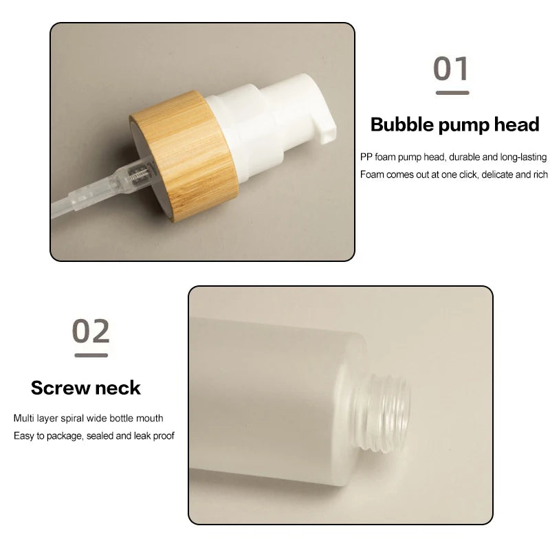 150ml Refillable Bamboo Foam Pump Bottle - Travel Size Empty Dispenser For Face Clean lifestyle view