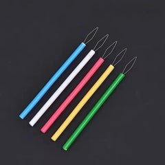 Multi-Color Cylindrical Needle Threader Tool for Sewing Beading - Durable Plastic Eas alternate view