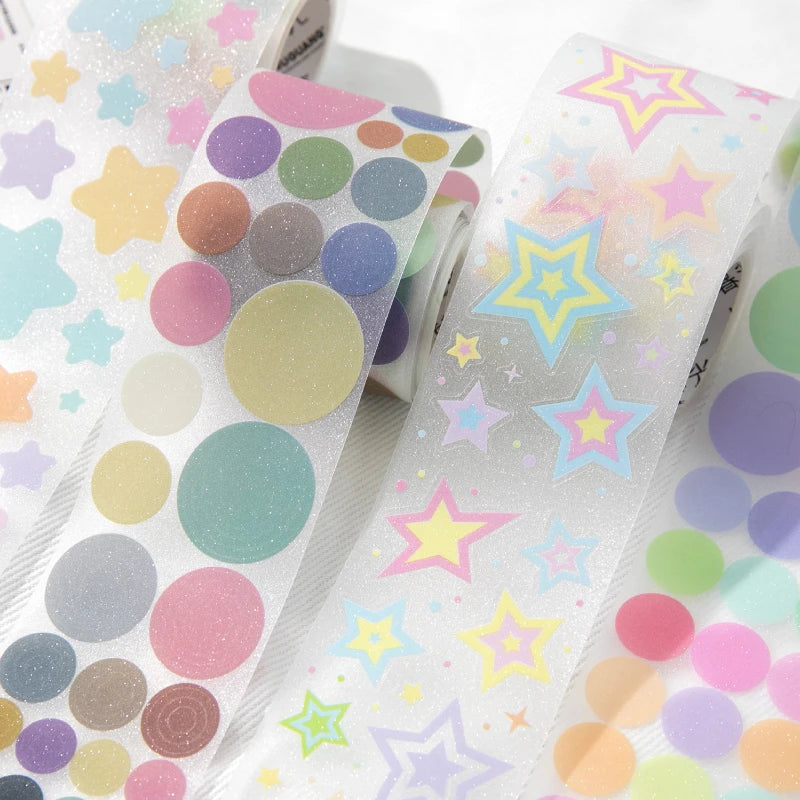 Star Cloud Masking Tape 5x200cm | Decorative Scrapbooking Tape Roll close-up view
