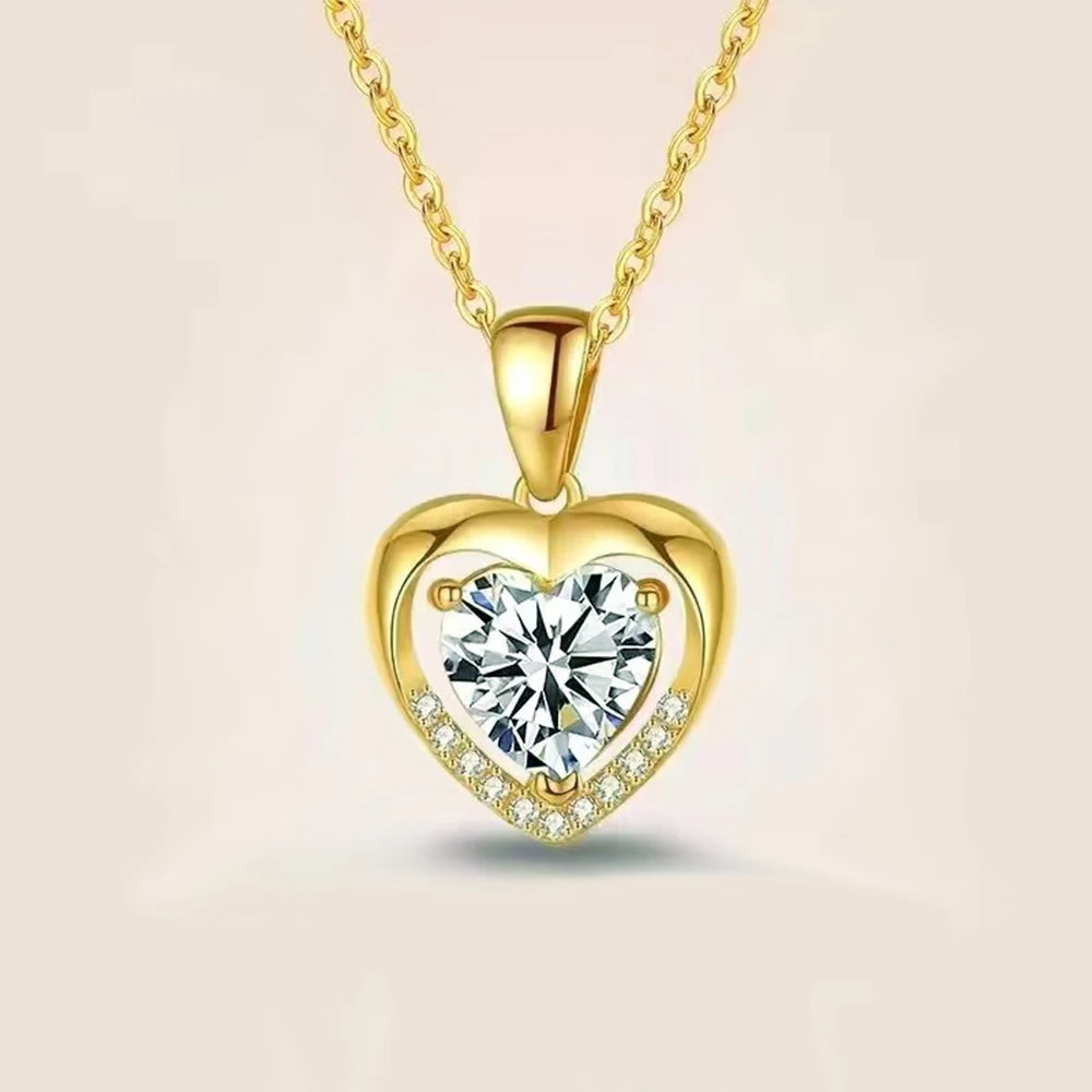 Eternal Heart Love Necklace Women's High End Stainless Steel Clavicle Chain Accessori alternate view