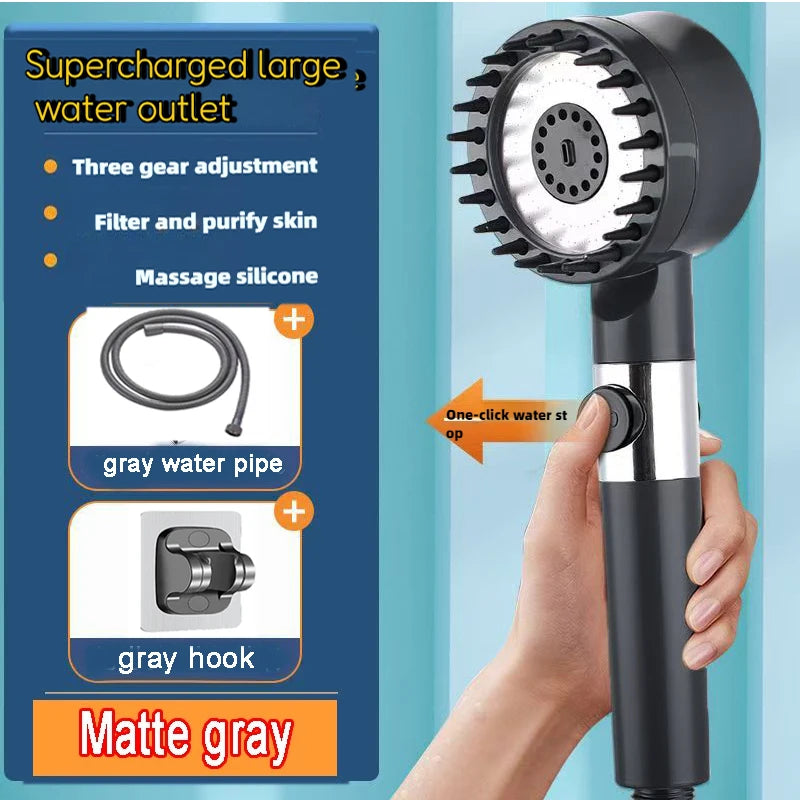 4 Modes Shower Head High Pressure Showerhead One-Key Stop Water Massage Shower Head W lifestyle view