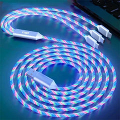 Glowing LED Light USB 3-in-1 cable Phone Fast Charging Charger Luminous detail view