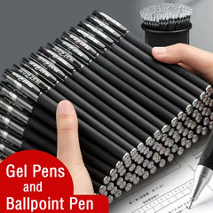 Pens Set Black Blue Red Refill Gel Pen Bullet Tip 0.5mm School
