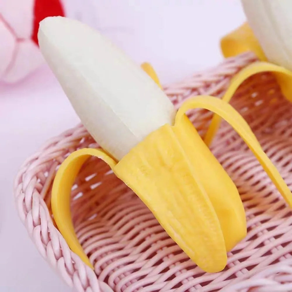Peeled Banana Stress Ball | Cute Fruit Squishy Fidget Toy for Anxiety Relief lifestyle view