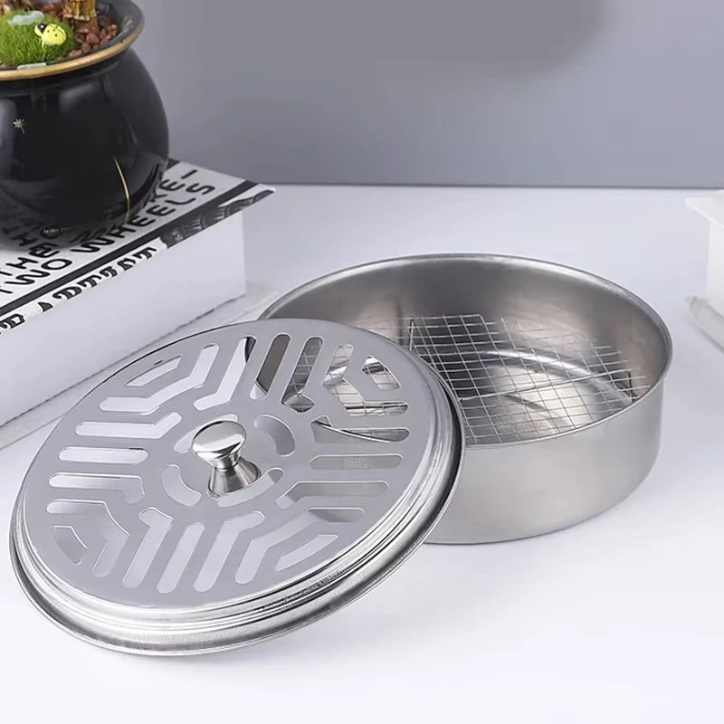 Mosquito Coil Tray Portable Holder Hotel Insect Repellent Rack With Cover Summer Anti-mo detail view