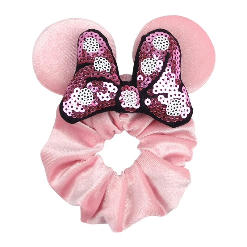 Women Ears Hair Scrunchies Velvet Hairbands For Girls Sequins Bows Headband Women T additional angle