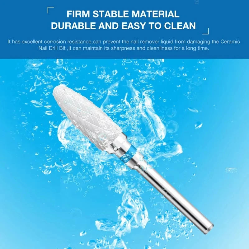 1pcs Ceramic Milling Cutter Nail Drill Bits Electric Manicure Drills Pedicure Mill Bit close-up view