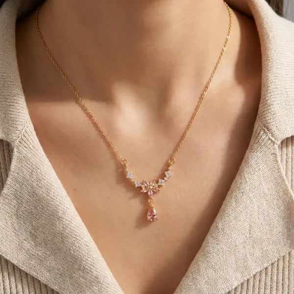 Sparkling Cherry Blossoms Butterfly Bracelet Women's Fashion Temperament Wave Moon Flo close-up view