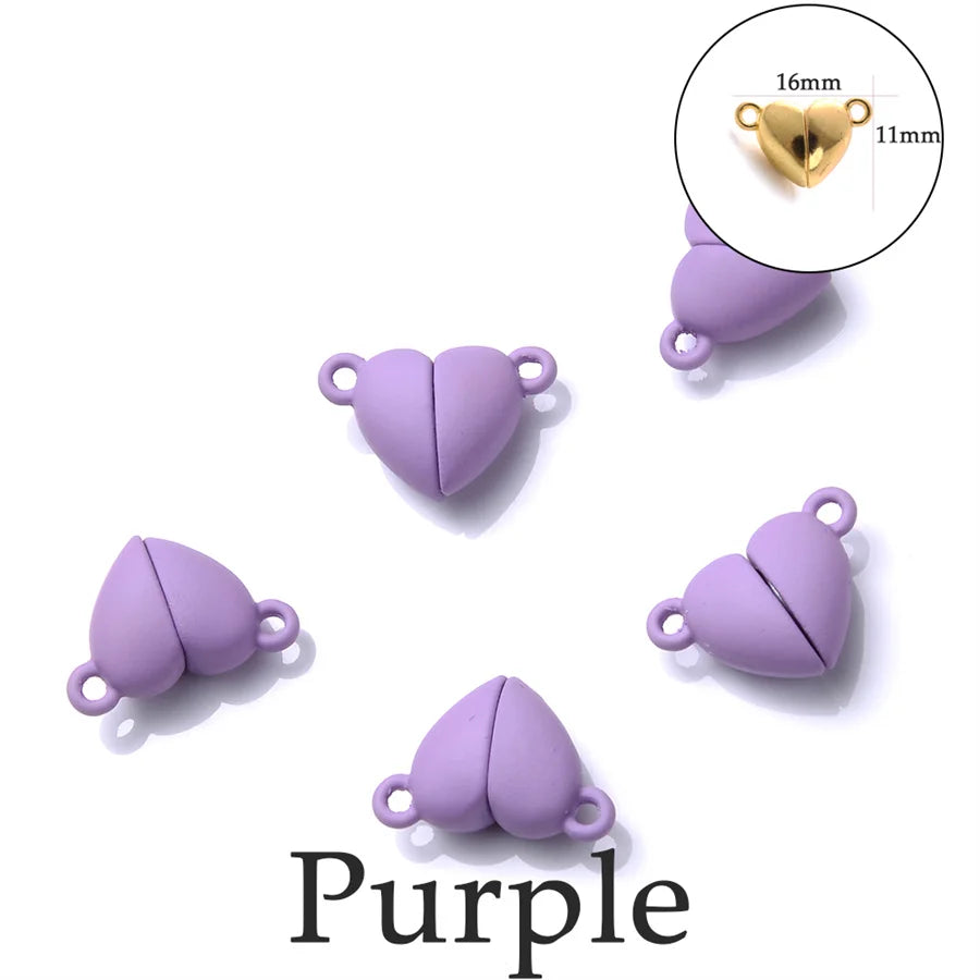 Heart Round Magnetic Clasps Set | DIY Jewelry Connector Charms detail view