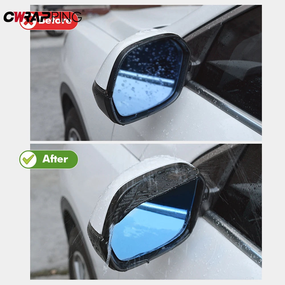 Rearview Mirror Rain Eyebrow 2PCS Carbon Fiber Soft PVC lifestyle view