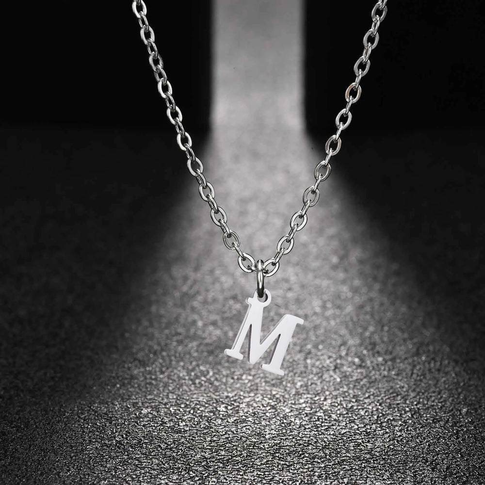 26 Letters A-Z Initial Pendant Necklaces for Women,Alphabet Pendant Rolo Chain Neckla lifestyle view