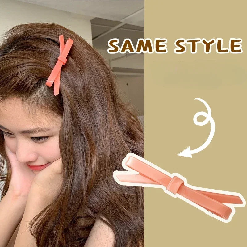 Korean Hairpin Headdress Clip Side Girl's Word Clip Female Online Influencer Bow Back Head Bangs Top Clip Headdress Hair Pins
