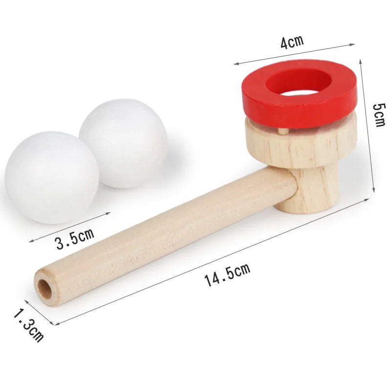Wooden Balance Blowing Toys Blowing Pipe Whistles Balls Toys Floating Blow Pipe Balls alternate view