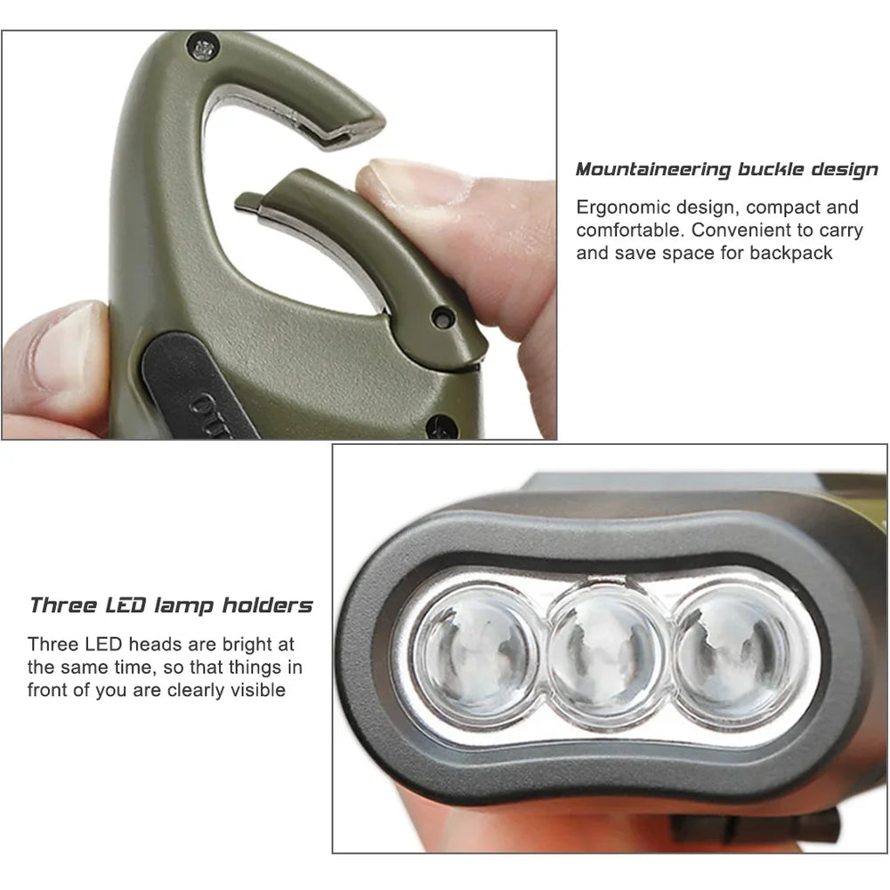 Solar Hand Crank Flashlight | Portable LED Emergency Lantern for Camping and Hiking lifestyle view