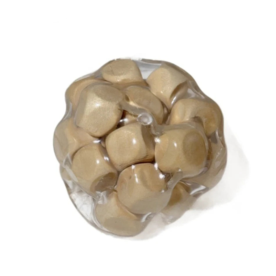 Handmade Wooden Noisy Ball Squishy Toy | Creative Stress Relief Fidget Squeeze Ball f alternate view