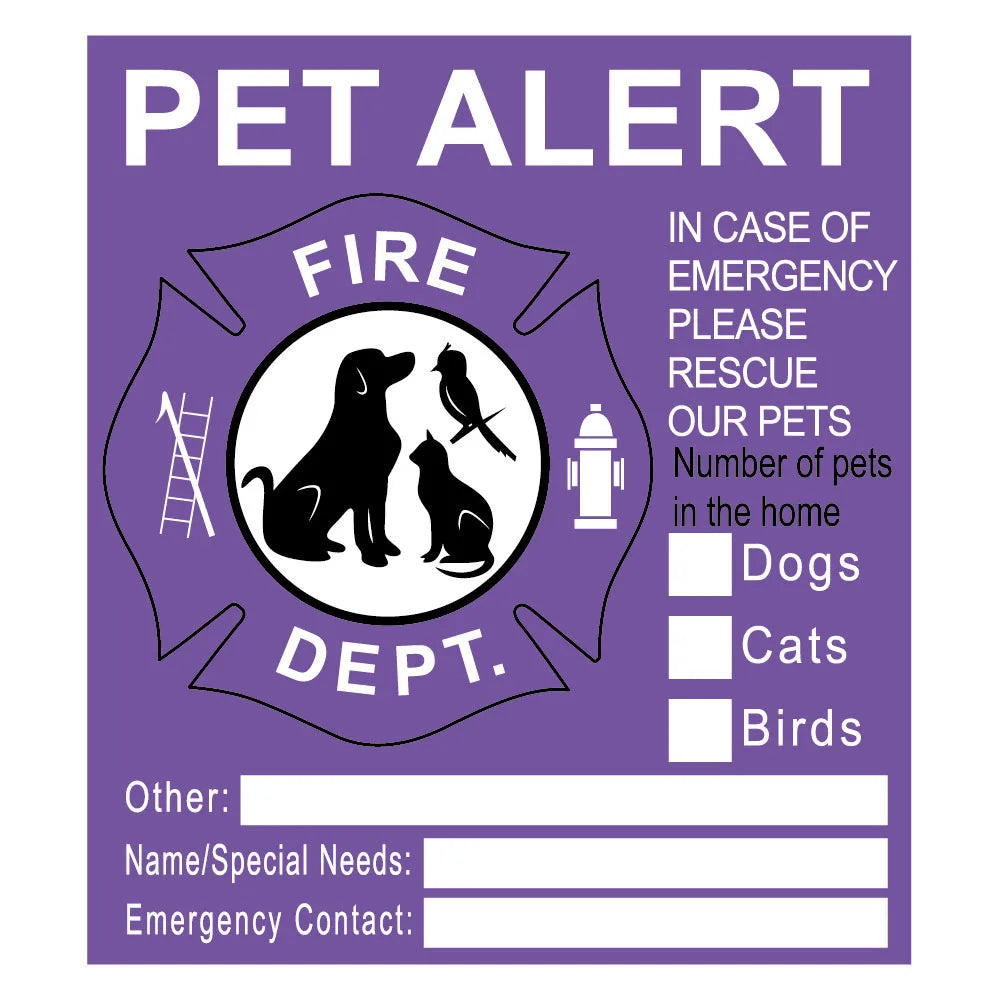 Pet Alert Safety Stickers for Fire Rescue | Emergency Pet Inside Decal for Window or D close-up view