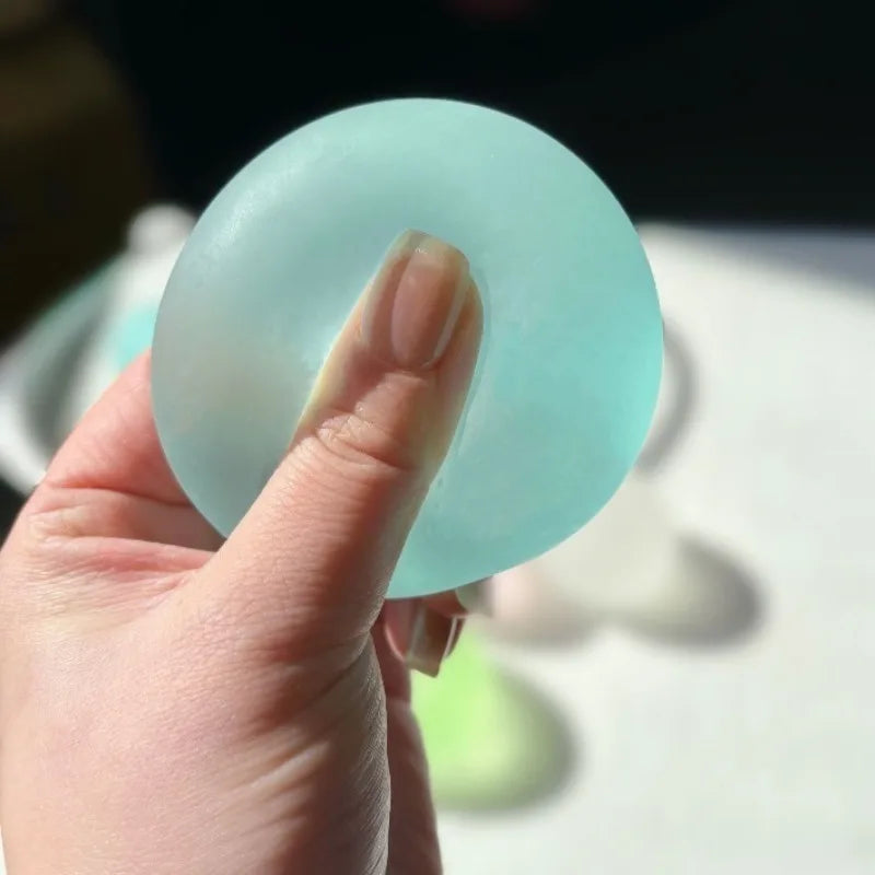 Squishy Blue Maltose Fidget Toy Soft Pink Mochi Sensory Squeeze Toy Coconut Oil Ball alternate view