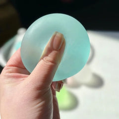 Squishy Blue Maltose Fidget Toy Soft Pink Mochi Sensory Squeeze Toy Coconut Oil Ball alternate view