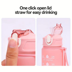 Sports Water Bottle with Time-Tracking Straw Leak Proof Locking Flip Cover for Easy Carr detail view