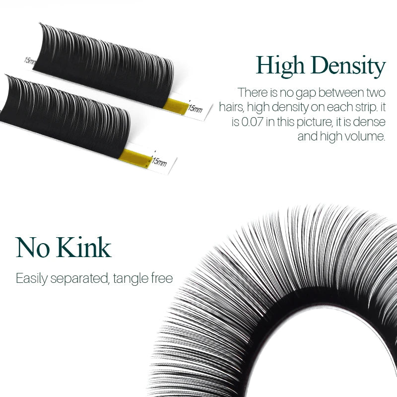 Korean PBT Eyelash Extensions 20 Rows | Soft Comfortable Silk Lashes for Salon Use detail view