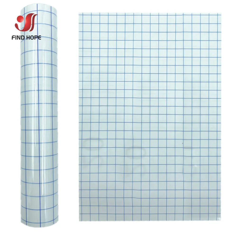 Clear Vinyl Transfer Paper Tape with Alignment Grid | Application Tape for Vinyl Decal close-up view