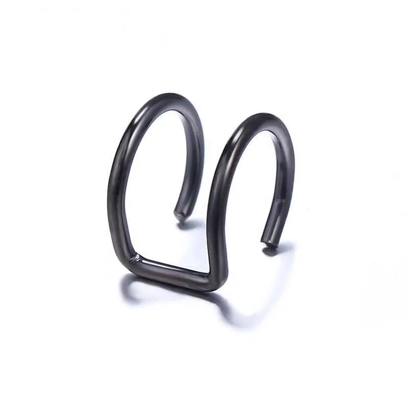 Korean Design Stainless Steel Clip Earrings No Piercing Gold Color Ear Bone Clips Simp close-up view