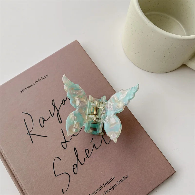 New Vintage Acetate Hair Claw Clip Sweet Butterfly Hair Clip Hairpin Barrettes Trendy Ha detail view