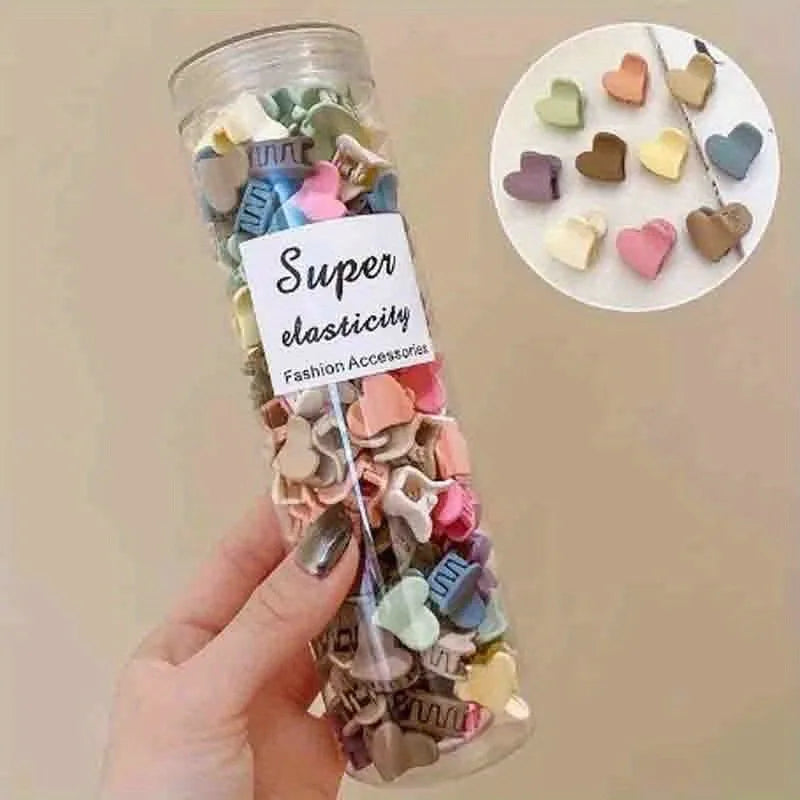 20/30/50 Sets of Mini Hair Clips, Cute Plastic Flower-Shaped Hair Accessories, Pure C lifestyle view