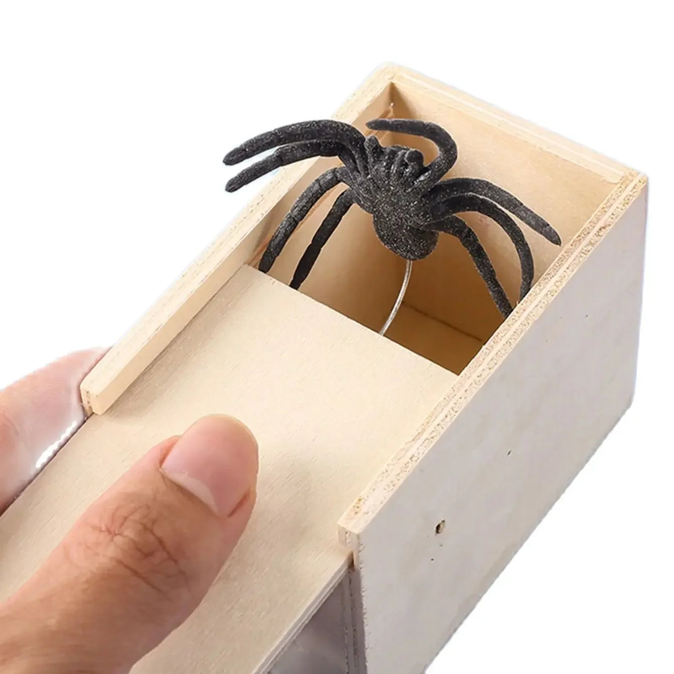 1PC-Wooden Prank Trick Practical Joke Home Office Scare Toy Box Gag Spider Parents Fr alternate view