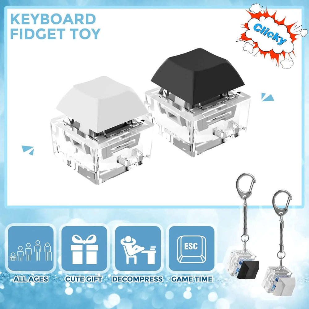 Keyboard Fidget Keychain Decompression Toys Keyjcap Clicker Fidget Toy Stress Relief lifestyle view