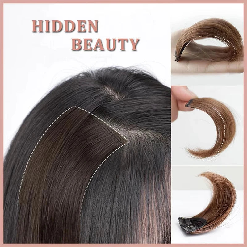 2pcs Clip In Hairpiece | Seamless Synthetic Hair Pad for Women detail view