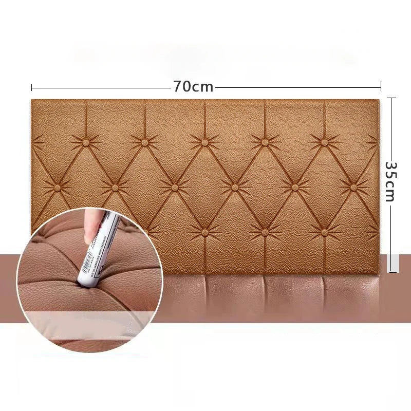 Anti-collision Foam Wallpaper Bedside Sticker | Self-adhesive Soft 3D Wall Padding fo alternate view