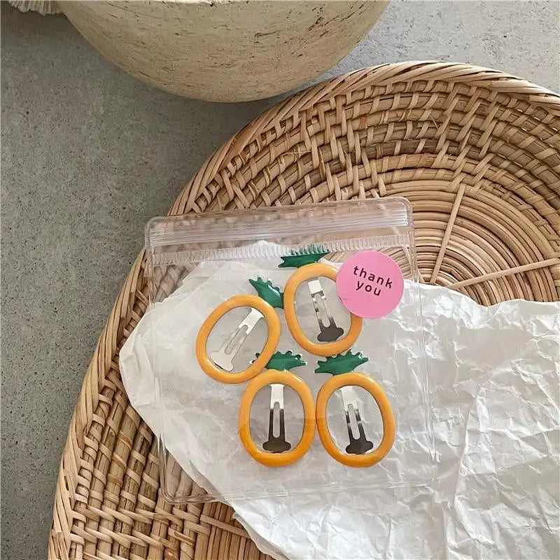 Girls Strawberry Hair Clips 4Pcs 6Pcs Fruit BB Hair Accessories Cute Design for Everyday Use
