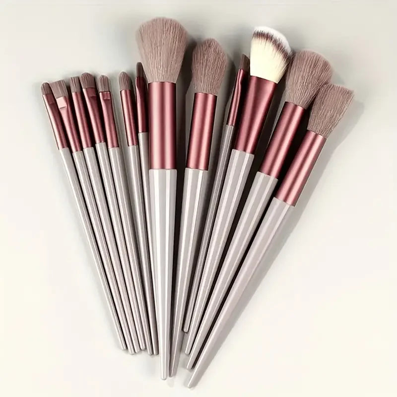 13-Piece Makeup Brush Set | Soft Fluffy Foundation Blush Highlighter Brush Kit additional angle