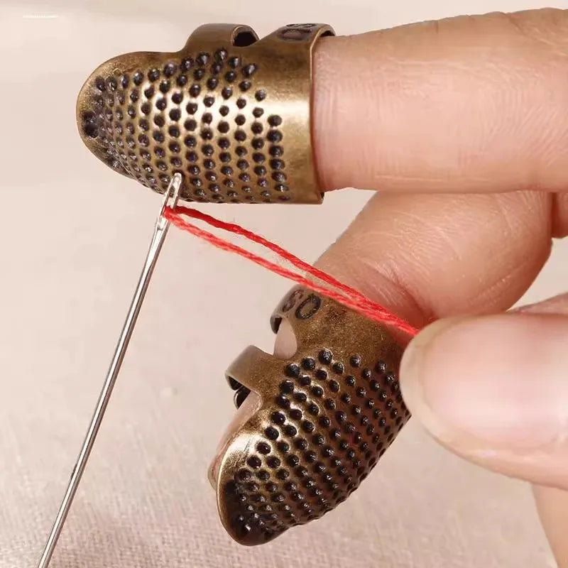 Metal Adjustable Sewing Thimble Sewing Finger Protection Cover Thimbles Cap Shield Ring detail view