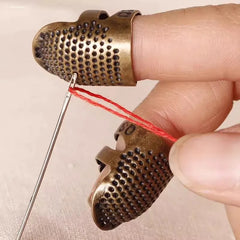 Metal Adjustable Sewing Thimble Sewing Finger Protection Cover Thimbles Cap Shield Ring detail view