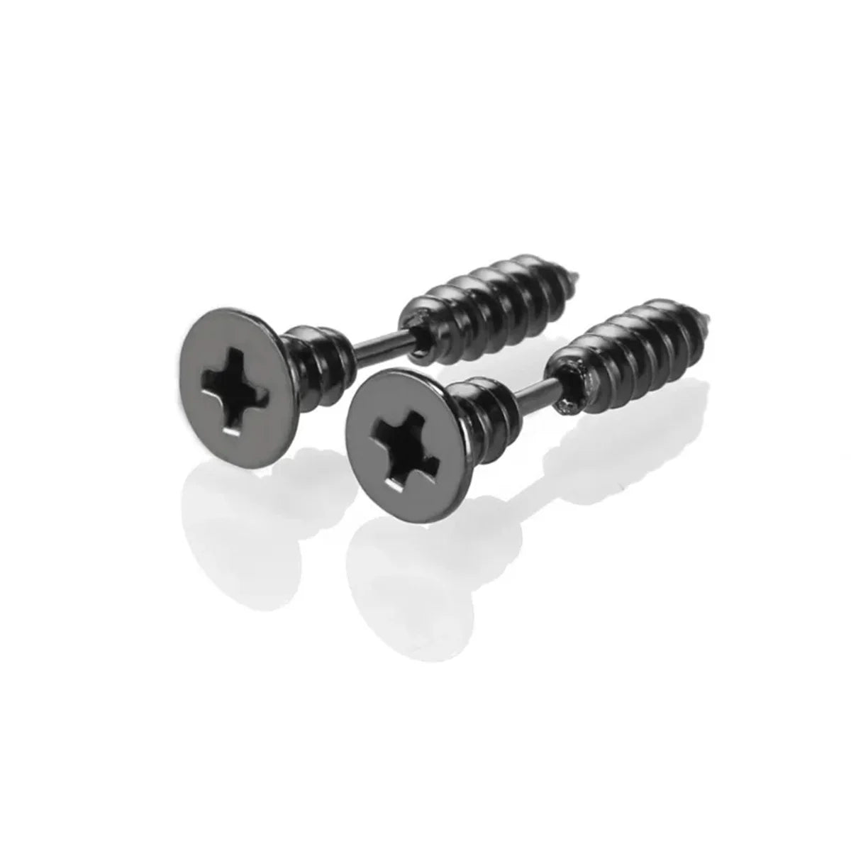2pcs Fashion Punk 316L Stainless Steel Nail Screw Stud Earring for Women Men,Cartilage T detail view