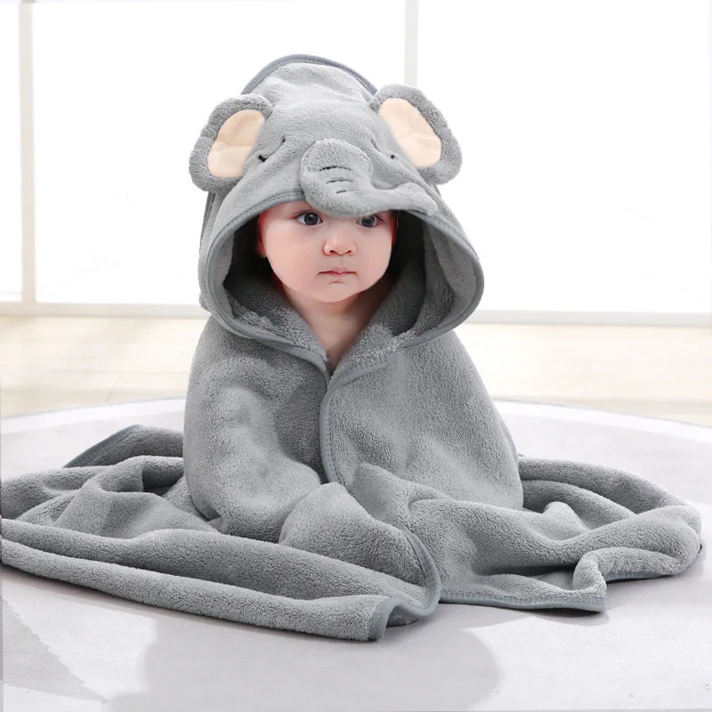 Cartoon Animal Baby Bath Towel | Soft Hooded Toddler Bathrobe for Boys Girls lifestyle view