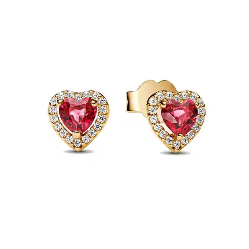 925 Sterling Silver Snowflake Heart Earrings | Fine Stud Earrings for Women close-up view