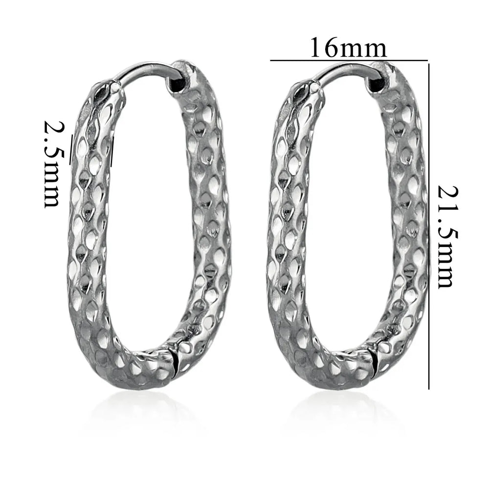 6pcs Stainless Steel Rectangular Textured Earrings | 18K Gold Plated DIY Jewelry Find lifestyle view
