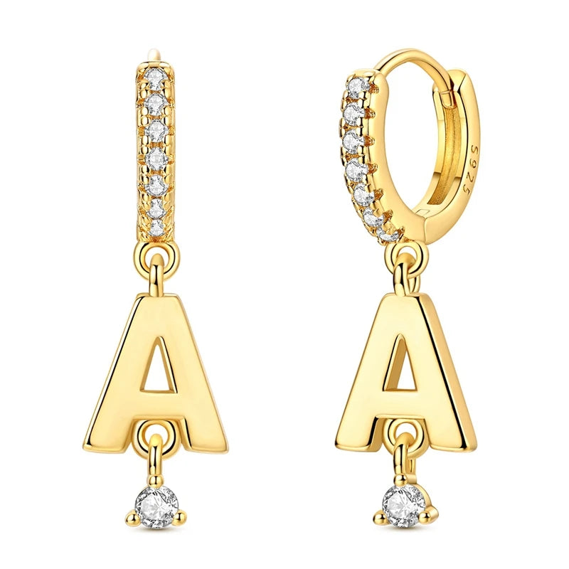 Luminous Shell Women Earrings Original 925 Sterling Silver Pave CZ Star Moon Hoop Earrings Engagement Wedding Jewelry