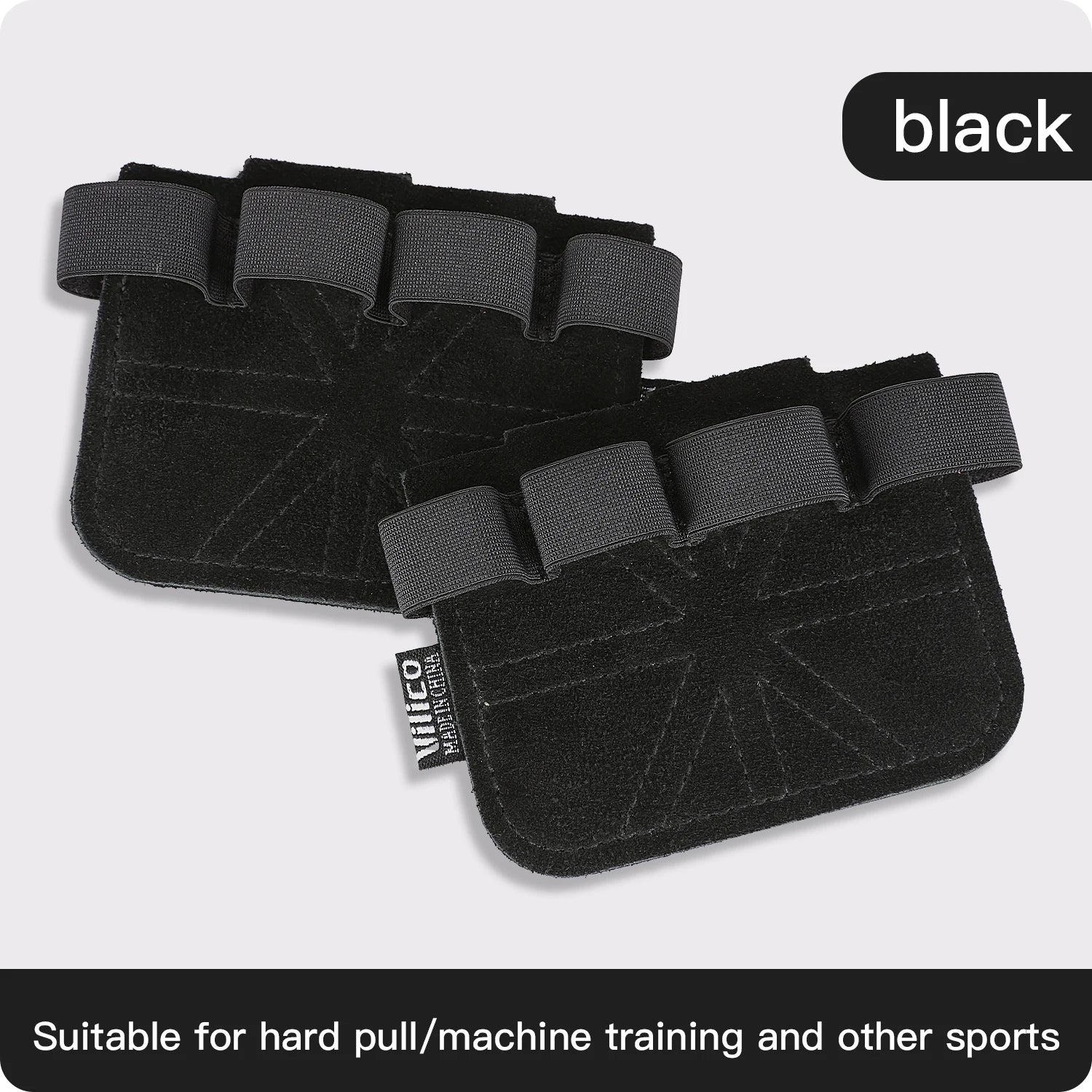 Powerlifting Gym Gloves | Breathable Weightlifting Gloves with Leather Palm Guard for close-up view