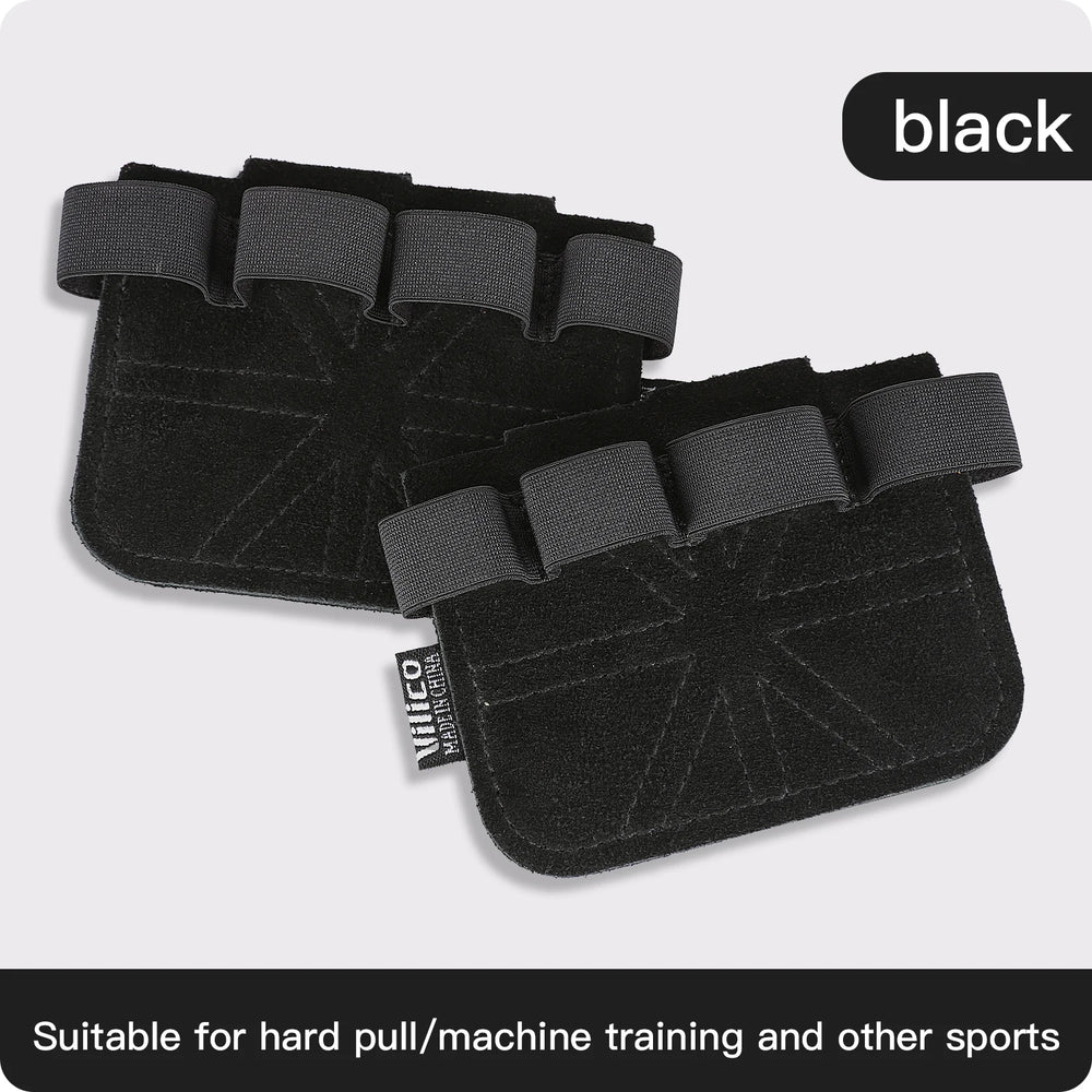 Powerlifting Gym Gloves | Breathable Weightlifting Gloves with Leather Palm Guard for close-up view