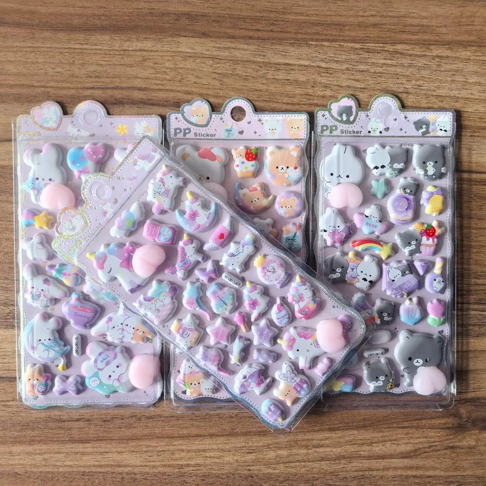 3D Cartoon Sticker Pack | Cute Decorative Embellishment for Planners and Devices alternate view