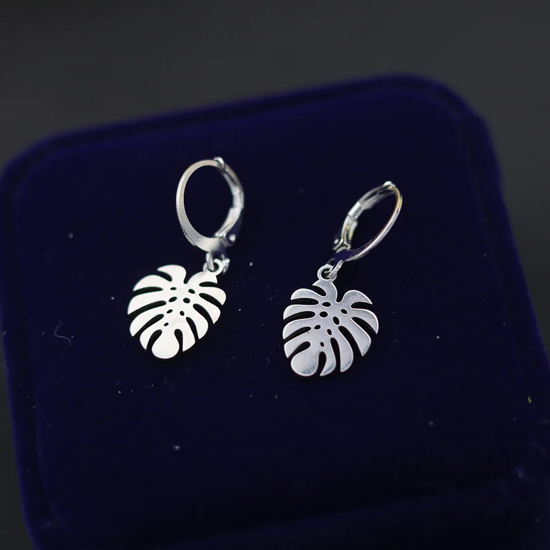 Chandler Stainless Steel Monstera Leaf Drop Earrings Boho Jewelry Stylish Plant Gift Men's Couple Gi
