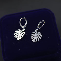 Chandler Stainless Steel Monstera Leaf Drop Earrings Boho Jewelry Stylish Plant Gift Men's Couple Gi