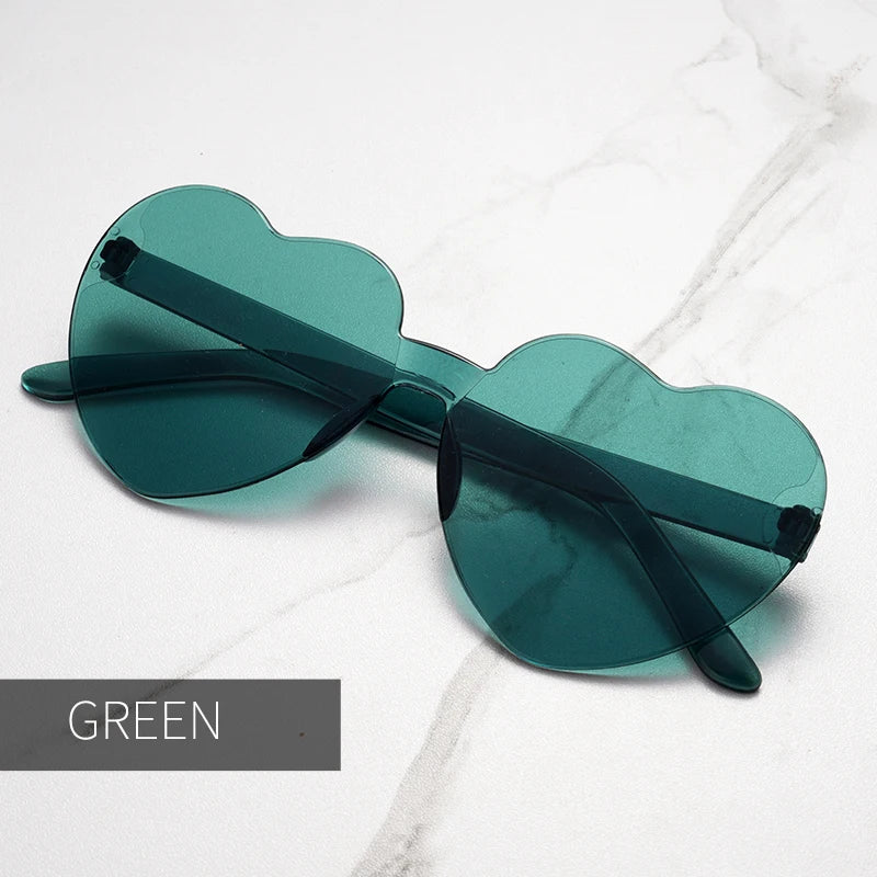 Color heart shape ocean personality Frameless Children's Sunglasses Candy Love Sungla close-up view