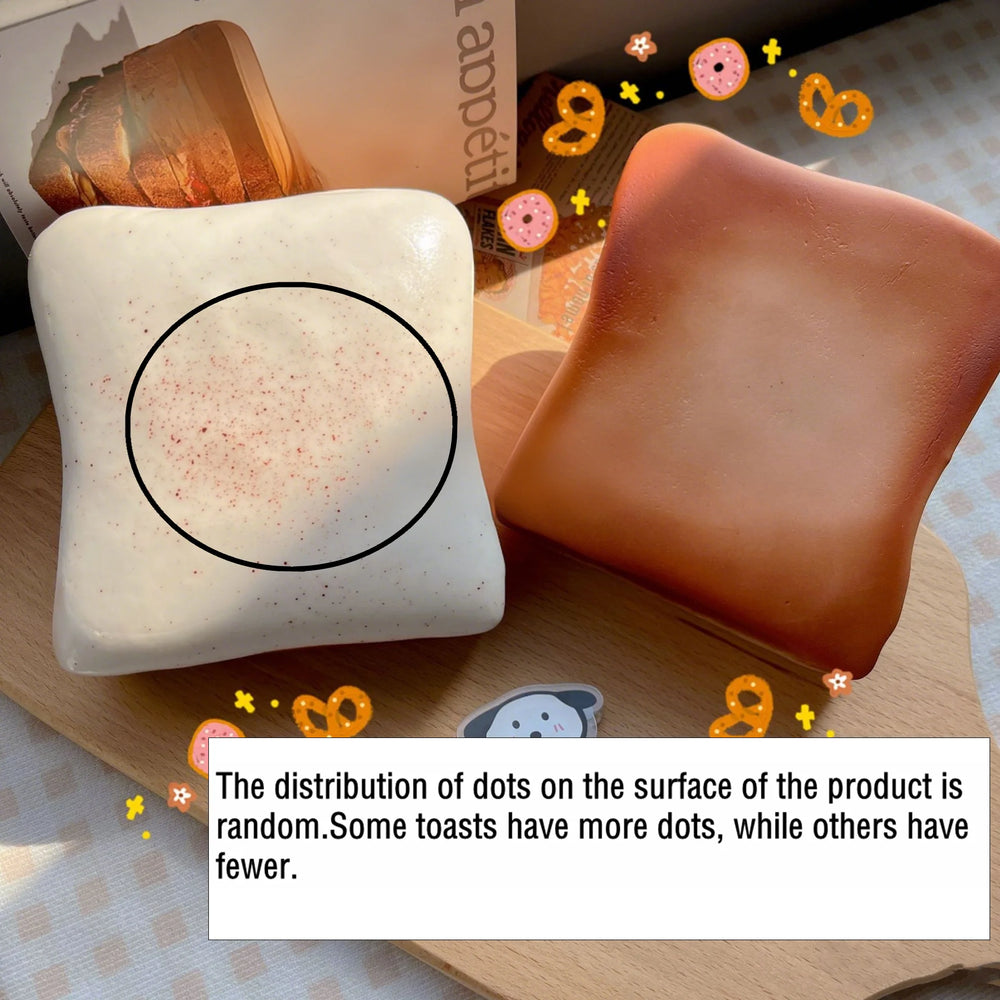 Toast Squeeze Stress Relief Toy | Soft Simulated Bread Fidget Toy alternate view