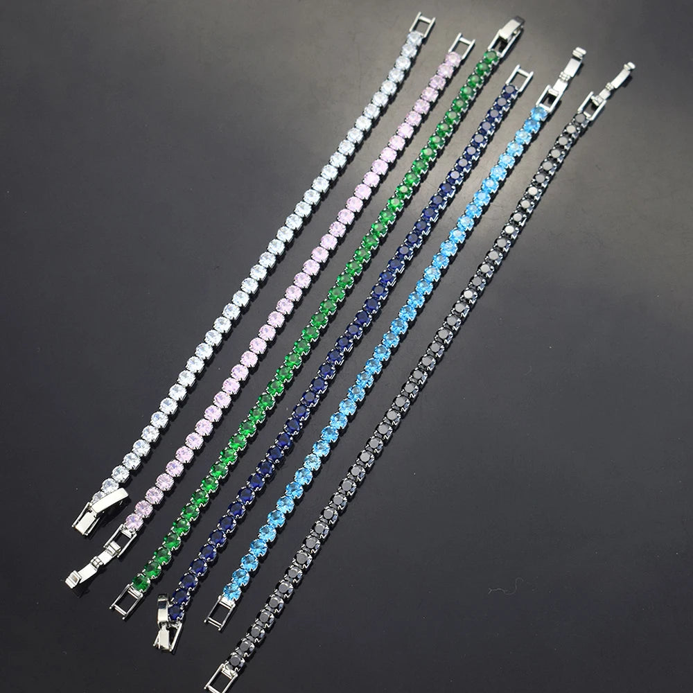 4mm Micro-inlaid Zircon Tennis Bracelet for Women 2025 New Men Bracelet Homme Jewelry Ac detail view