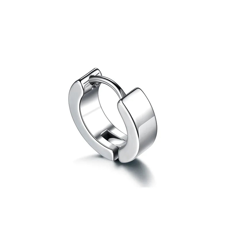 Hip-Hop Jewelry 925 Silver Earrings Tide Black Male Ear Clips Female Single Earrings alternate view